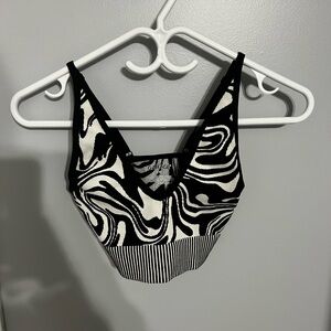 Garage Black and White Swirl Crop Top